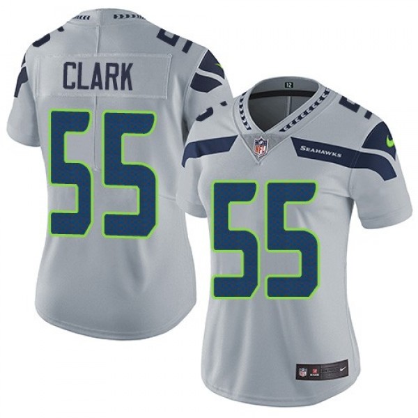 Women's Seahawks #55 Frank Clark Grey Alternate Stitched NFL Vapor Untouchable Limited Jersey