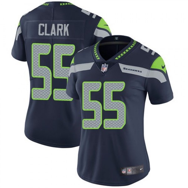 Women's Seahawks #55 Frank Clark Steel Blue Team Color Stitched NFL Vapor Untouchable Limited Jersey
