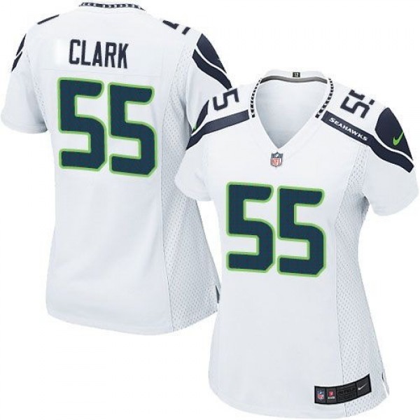Women's Seahawks #55 Frank Clark White Stitched NFL Elite Jersey