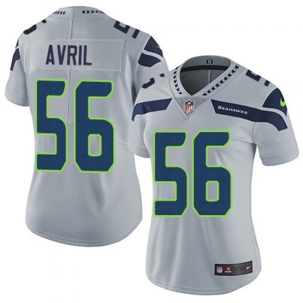 Women's Seahawks #56 Cliff Avril Grey Alternate Stitched NFL Vapor Untouchable Limited Jersey