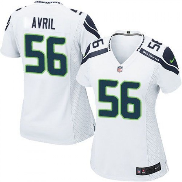 Women's Seahawks #56 Cliff Avril White Stitched NFL Elite Jersey
