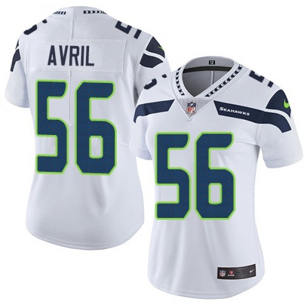 Women's Seahawks #56 Cliff Avril White Stitched NFL Vapor Untouchable Limited Jersey