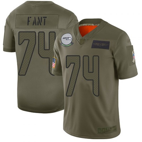 Nike Seahawks #74 George Fant Camo Men's Stitched NFL Limited 2019 Salute To Service Jersey