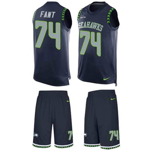 Nike Seahawks #74 George Fant Steel Blue Team Color Men's Stitched NFL Limited Tank Top Suit Jersey