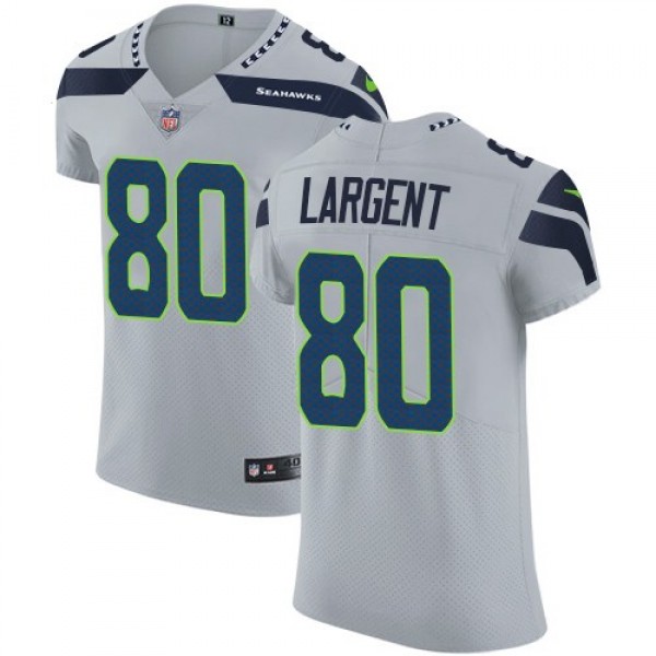 Nike Seahawks #80 Steve Largent Grey Alternate Men's Stitched NFL Vapor Untouchable Elite Jersey
