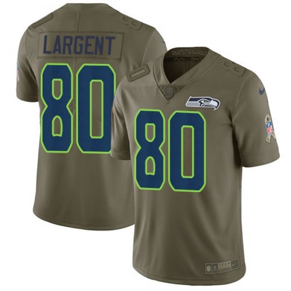 Nike Seahawks #80 Steve Largent Olive Men's Stitched NFL Limited 2017 Salute to Service Jersey