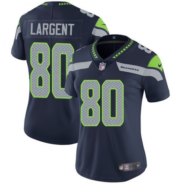 Women's Seahawks #80 Steve Largent Steel Blue Team Color Stitched NFL Vapor Untouchable Limited Jersey