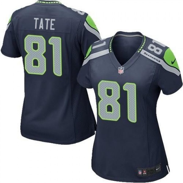 Women's Seahawks #81 Golden Tate Steel Blue Team Color Stitched NFL Elite Jersey