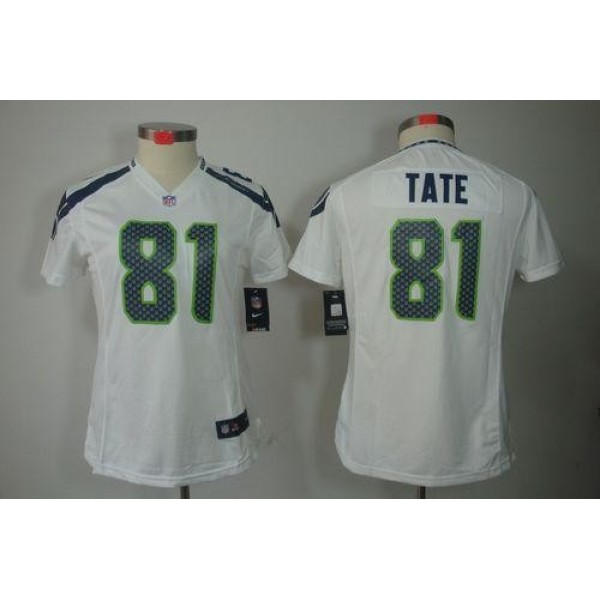 Women's Seahawks #81 Golden Tate White Stitched NFL Limited Jersey