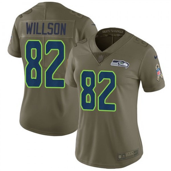 Women's Seahawks #82 Luke Willson Olive Stitched NFL Limited 2017 Salute to Service Jersey