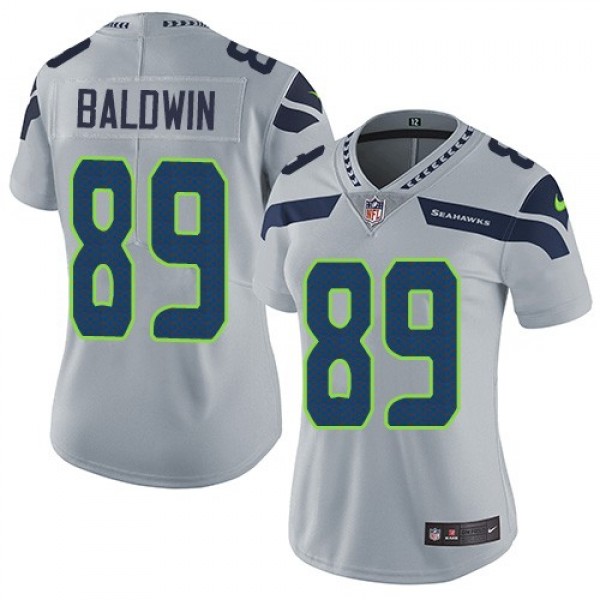 Women's Seahawks #89 Doug Baldwin Grey Alternate Stitched NFL Vapor Untouchable Limited Jersey