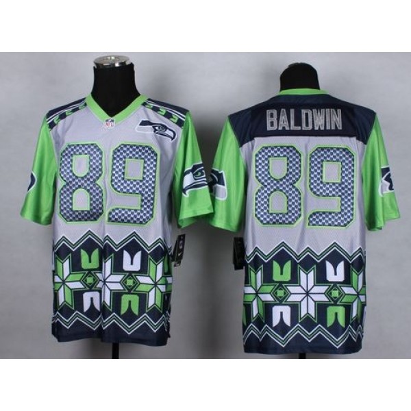 Nike Seahawks #89 Doug Baldwin Grey Men's Stitched NFL Elite Noble Fashion Jersey