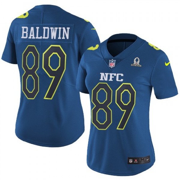Women's Seahawks #89 Doug Baldwin Navy Stitched NFL Limited NFC 2017 Pro Bowl Jersey