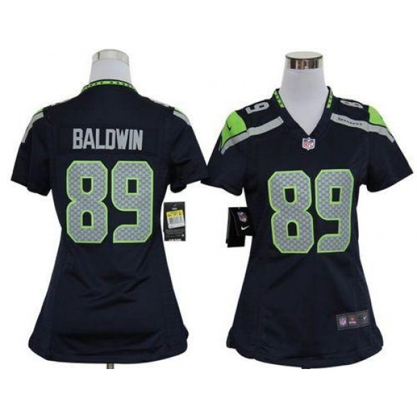 Women's Seahawks #89 Doug Baldwin Steel Blue Team Color Stitched NFL Elite Jersey