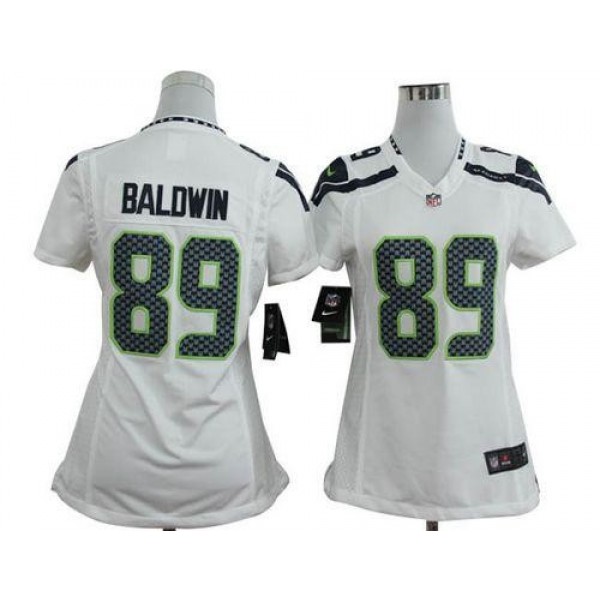 Women's Seahawks #89 Doug Baldwin White Stitched NFL Elite Jersey