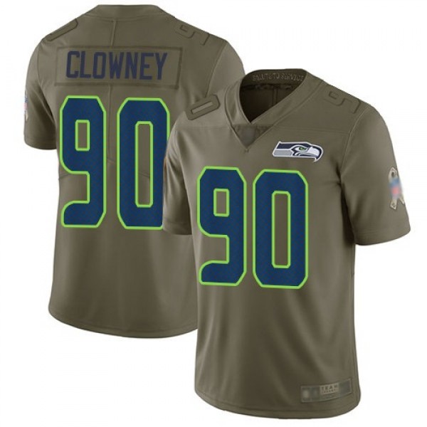 Nike Seahawks #90 Jadeveon Clowney Olive Men's Stitched NFL Limited 2017 Salute to Service Jersey