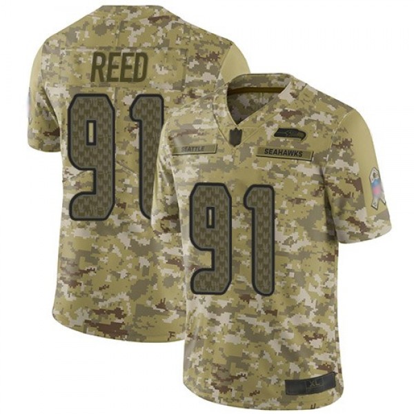 Nike Seahawks #91 Jarran Reed Camo Men's Stitched NFL Limited 2018 Salute To Service Jersey