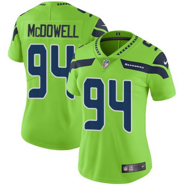 Women's Seahawks #94 Malik McDowell Green Stitched NFL Limited Rush Jersey