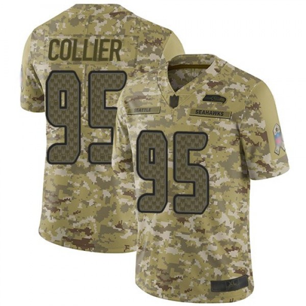 Nike Seahawks #95 L.J. Collier Camo Men's Stitched NFL Limited 2018 Salute To Service Jersey