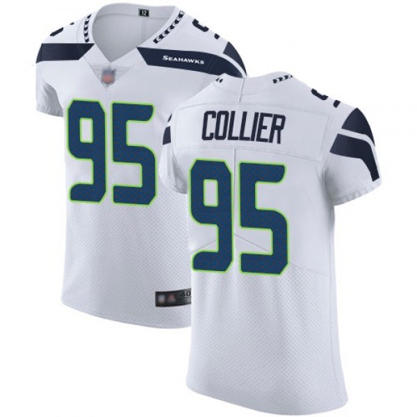Nike Seahawks #95 L.J. Collier White Men's Stitched NFL Vapor Untouchable Elite Jersey