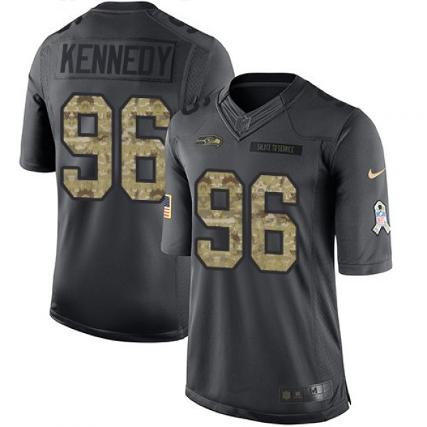 Nike Seahawks #96 Cortez Kennedy Black Men's Stitched NFL Limited 2016 Salute to Service Jersey
