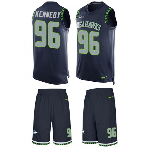 Nike Seahawks #96 Cortez Kennedy Steel Blue Team Color Men's Stitched NFL Limited Tank Top Suit Jersey