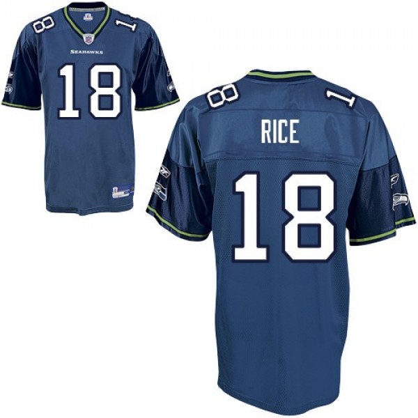 Seahawks #18 Sidney Rice Blue Stitched NFL Jersey