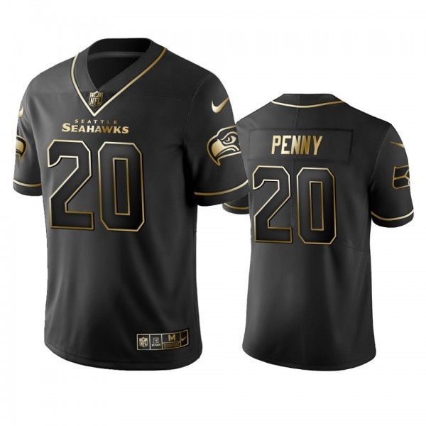 Seahawks #20 Rashaad Penny Men's Stitched NFL Vapor Untouchable Limited Black Golden Jersey