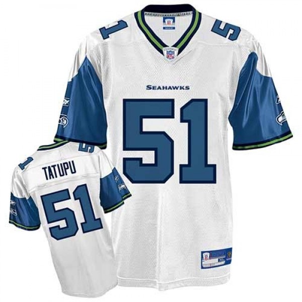 Seahawks #51 Lofa Tatupu White Stitched NFL Jersey