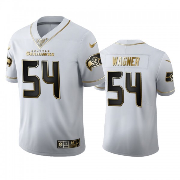 Seattle Seahawks #54 Bobby Wagner Men's Nike White Golden Edition Vapor Limited NFL 100 Jersey