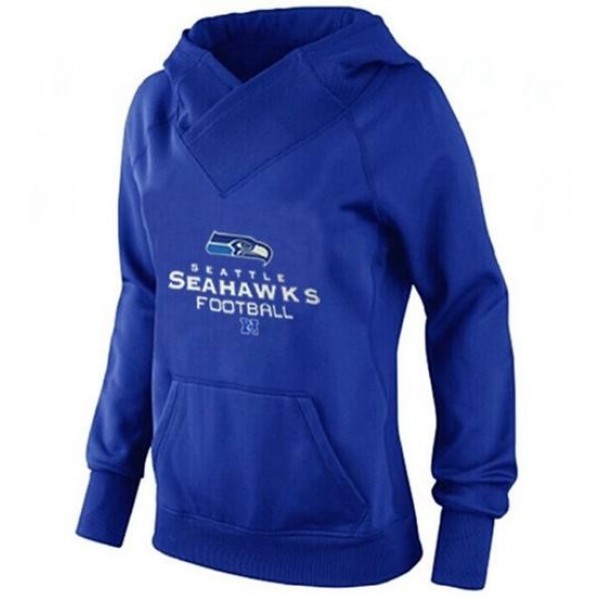 Women's Seattle Seahawks Big Tall Critical Victory Pullover Hoodie Blue Jersey