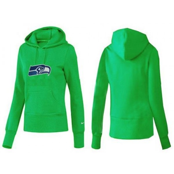 Women's Seattle Seahawks Logo Pullover Hoodie Green Jersey