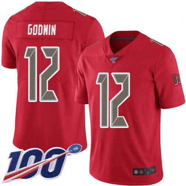 Nike Buccaneers #12 Chris Godwin Red Men's Stitched NFL Limited Rush 100th Season Jersey