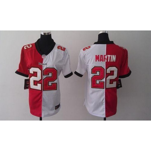 Women's Buccaneers #22 Doug Martin Red White Stitched NFL Elite Split Jersey