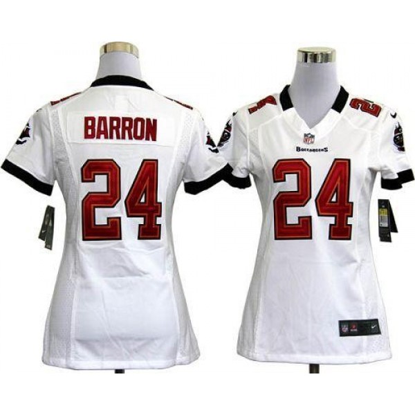 Women's Buccaneers #24 Mark Barron White Stitched NFL Elite Jersey