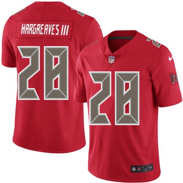 Nike Buccaneers #28 Vernon Hargreaves III Red Men's Stitched NFL Limited Rush Jersey