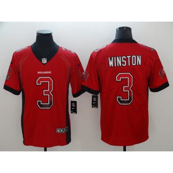 Nike Buccaneers #3 Jameis Winston Red Team Color Men's Stitched NFL Limited Rush Drift Fashion Jersey