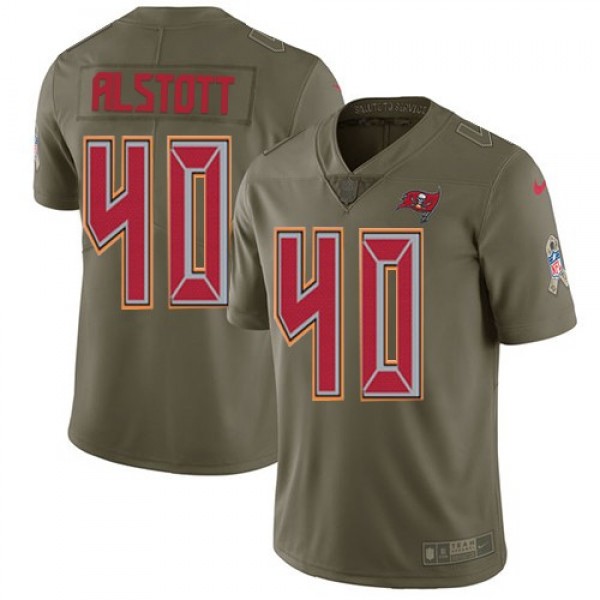 Nike Buccaneers #40 Mike Alstott Olive Men's Stitched NFL Limited 2017 Salute to Service Jersey
