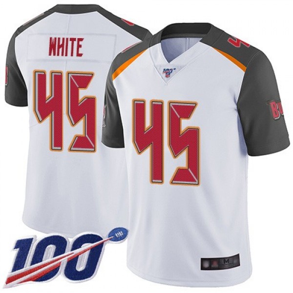 Nike Buccaneers #45 Devin White White Men's Stitched NFL 100th Season Vapor Limited Jersey
