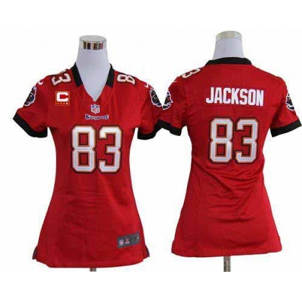 Women's Buccaneers #83 Vincent Jackson Red Team Color With C Patch Stitched NFL Elite Jersey