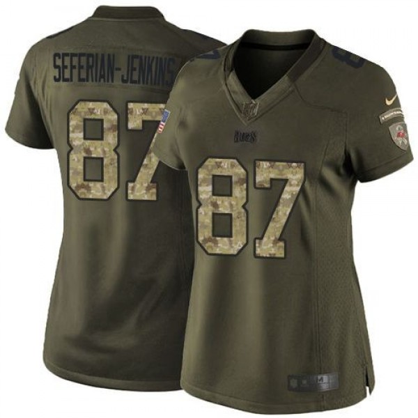 Women's Buccaneers #87 Austin Seferian-Jenkins Green Stitched NFL Limited Salute to Service Jersey