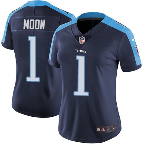 Women's Titans #1 Warren Moon Navy Blue Alternate Stitched NFL Vapor Untouchable Limited Jersey