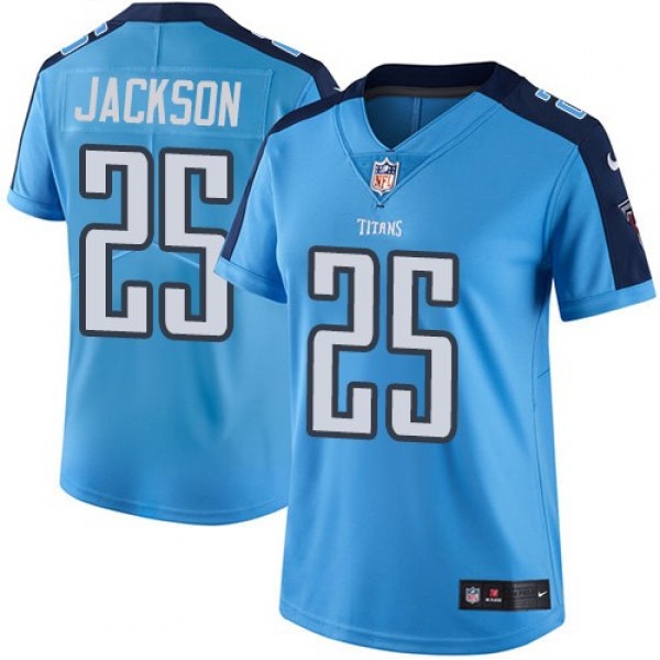 Women's Titans #25 Adoree' Jackson Light Blue Stitched NFL Limited Rush Jersey
