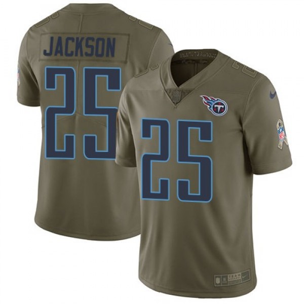 Nike Titans #25 Adoree' Jackson Olive Men's Stitched NFL Limited 2017 Salute to Service Jersey