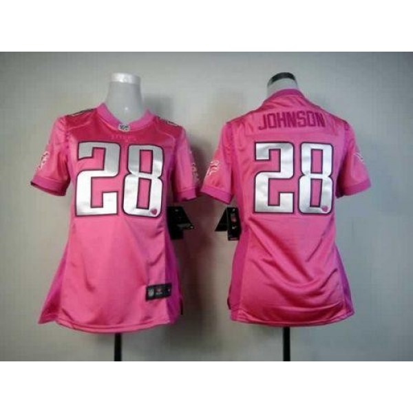 Women's Titans #28 Chris Johnson Pink Be Luv'd Stitched NFL Elite Jersey