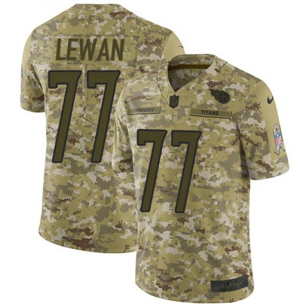 Nike Titans #77 Taylor Lewan Camo Men's Stitched NFL Limited 2018 Salute To Service Jersey