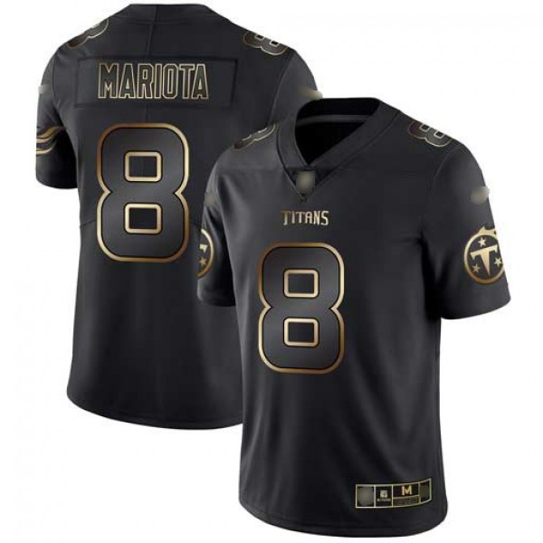 Nike Titans #8 Marcus Mariota Black/Gold Men's Stitched NFL Vapor Untouchable Limited Jersey