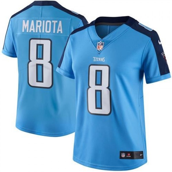 Women's Titans #8 Marcus Mariota Light Blue Stitched NFL Limited Rush Jersey