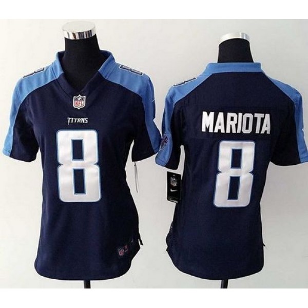 Women's Titans #8 Marcus Mariota Navy Blue Alternate Stitched NFL Elite Jersey