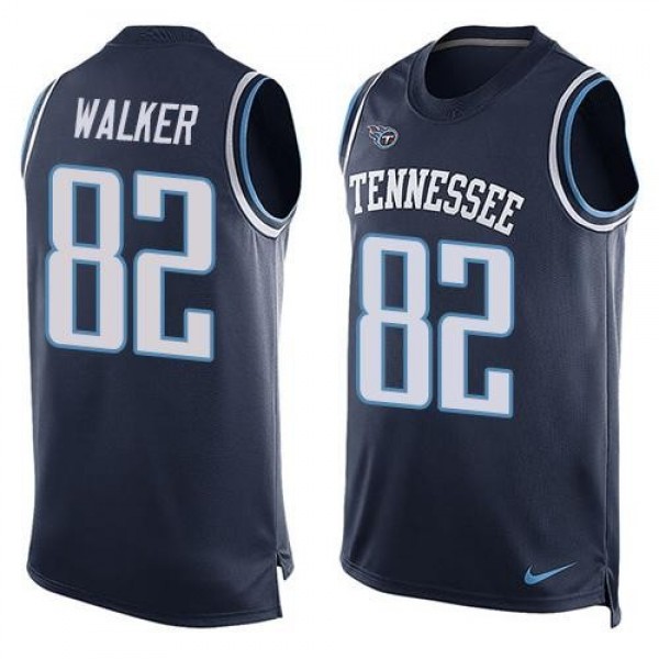 Nike Titans #82 Delanie Walker Navy Blue Team Color Men's Stitched NFL Limited Tank Top Jersey